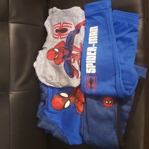 NWOT 2 SETS SPIDER MAN SWEATPANTS SWEATSHIRT SIZE 7